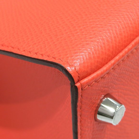 HERMES Kelly 28 Outer Stitching Handbag Rose Texas/Silver Hardware Epson U St... - Picture 8 of 16